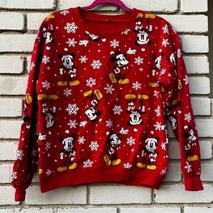 Disney Santa Mickey Mouse Crewneck Sweatshirt - Size Large